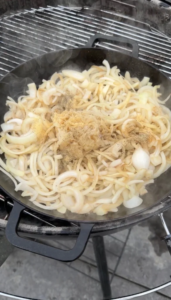 onions and butter in a pan 