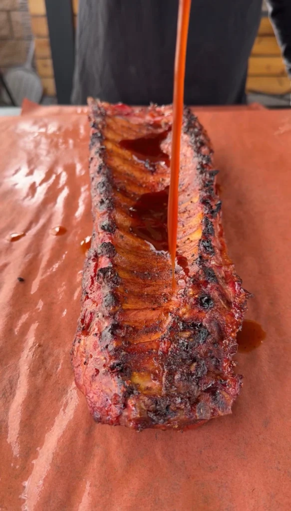 ribs upside down on butcher paper