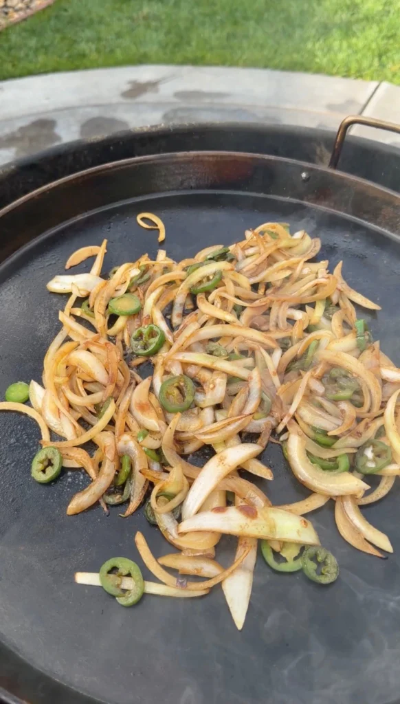 grilled veggies on the flat top