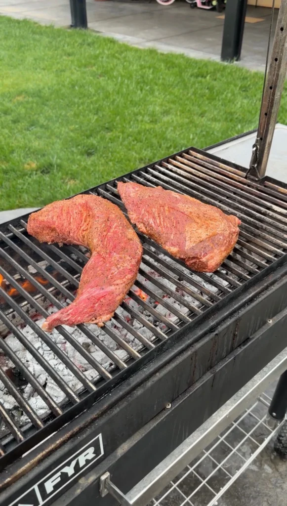 grilled tri tips on the smoker