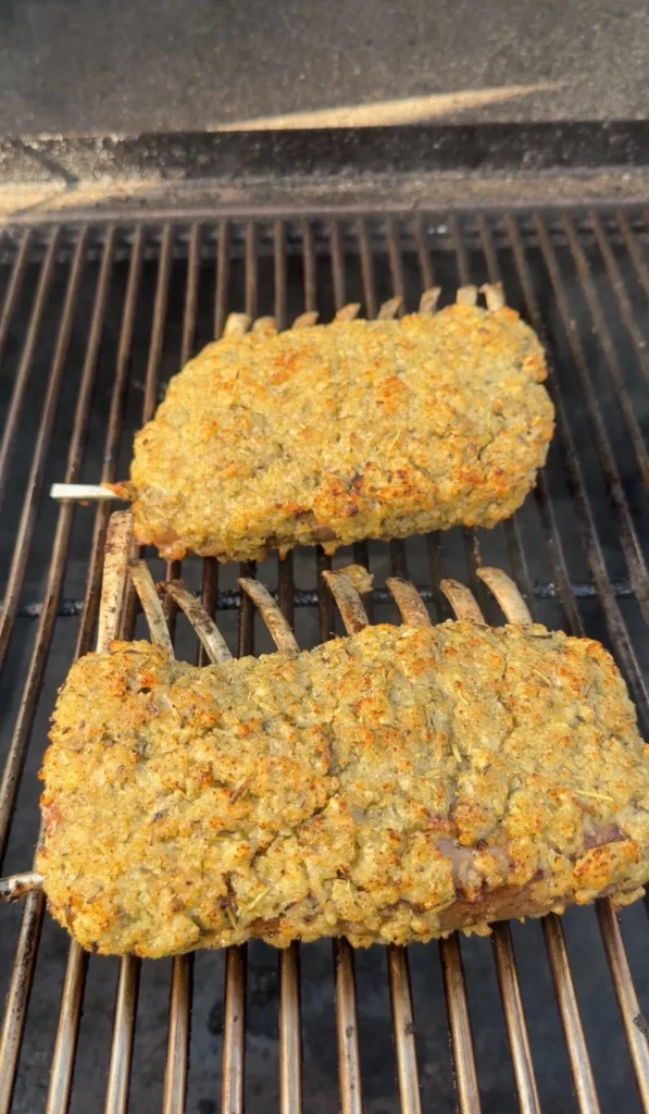 up close on the grilled rack of lamb