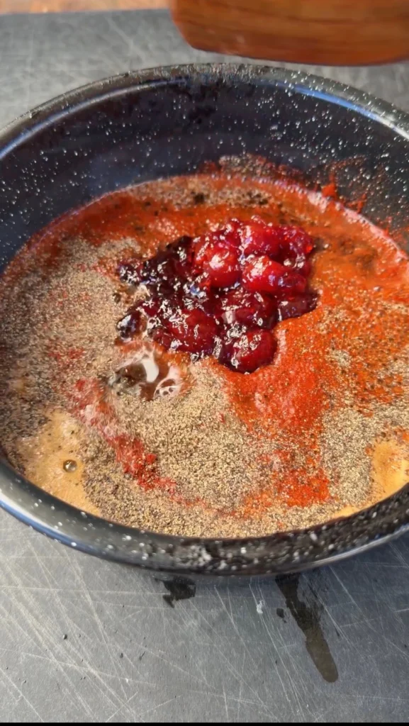 cherry cola glaze in a bowl