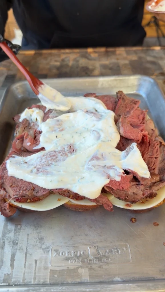 horse radish mayo on the sliders