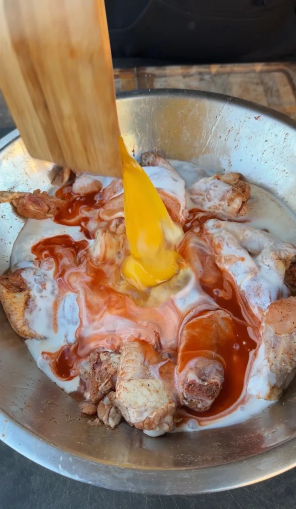 marinade in a silver bowl 