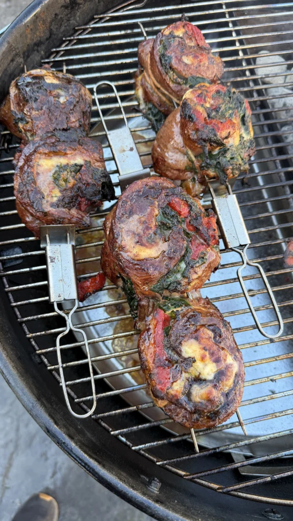 direct heat searing for pinwheels