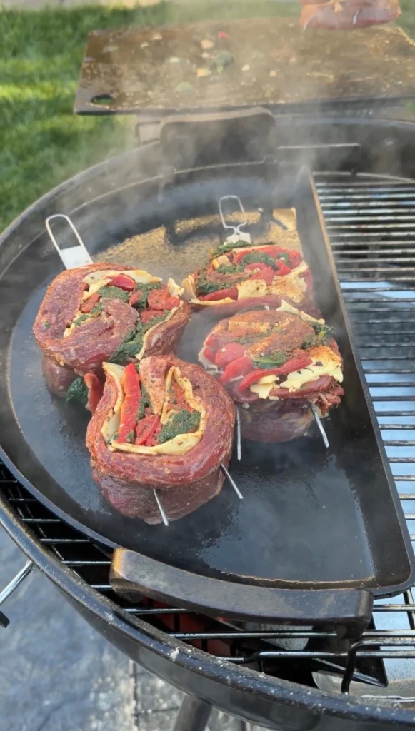 seared flank steak pinwheels