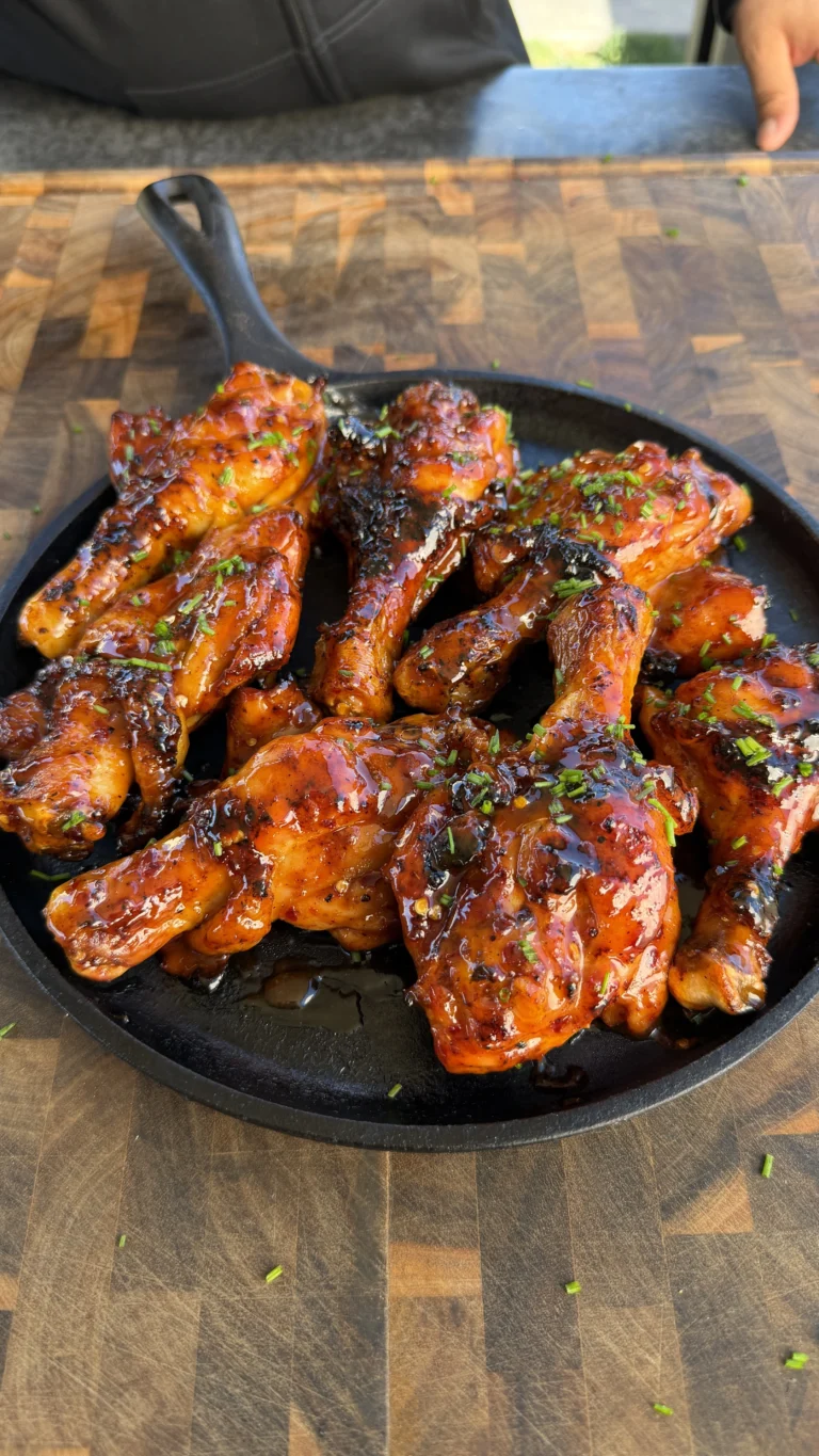 Grilled Hot Honey Butterflied Chicken Drumsticks