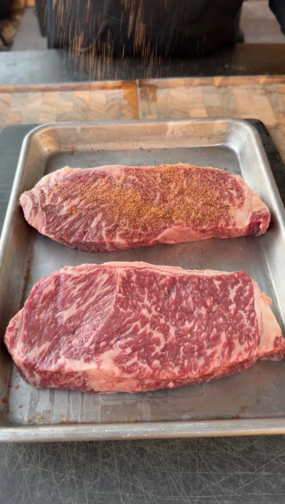 seasoned new york strip
