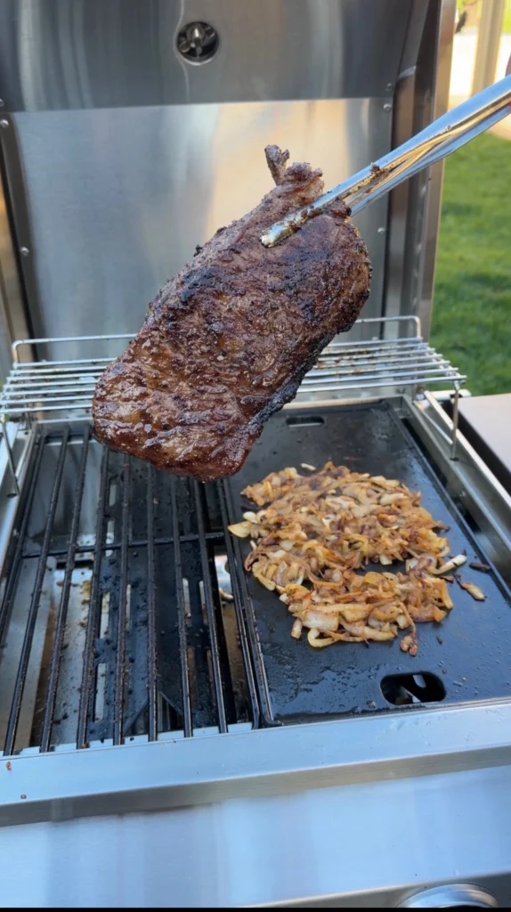 grilled new york strip on the grill