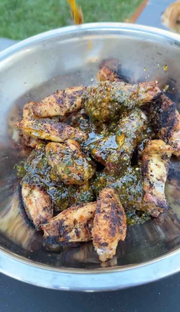 tossed wings in lemon pepper sauce