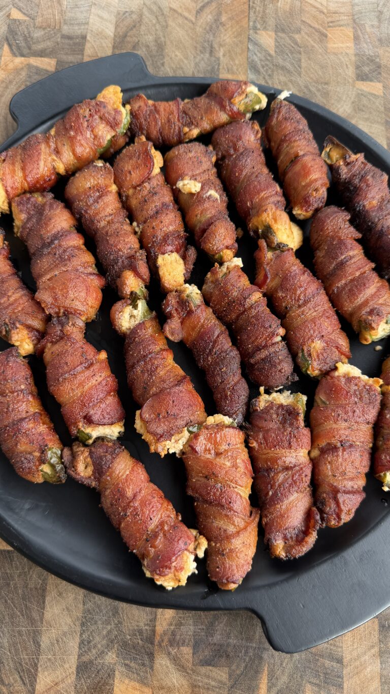 Smoked Bacon-Wrapped Sausage Jalapeño Poppers