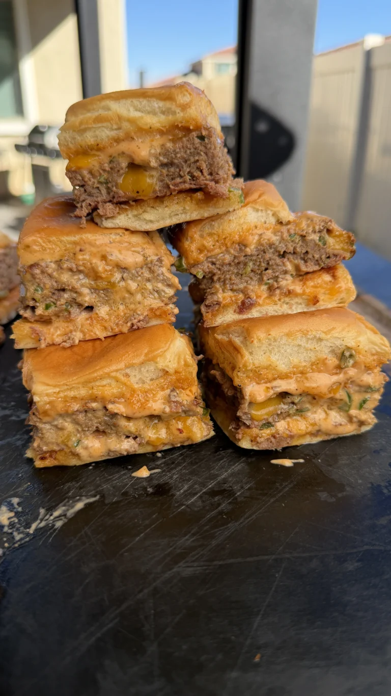 Smoked Jalapeño Cheddar Cheeseburger Sliders