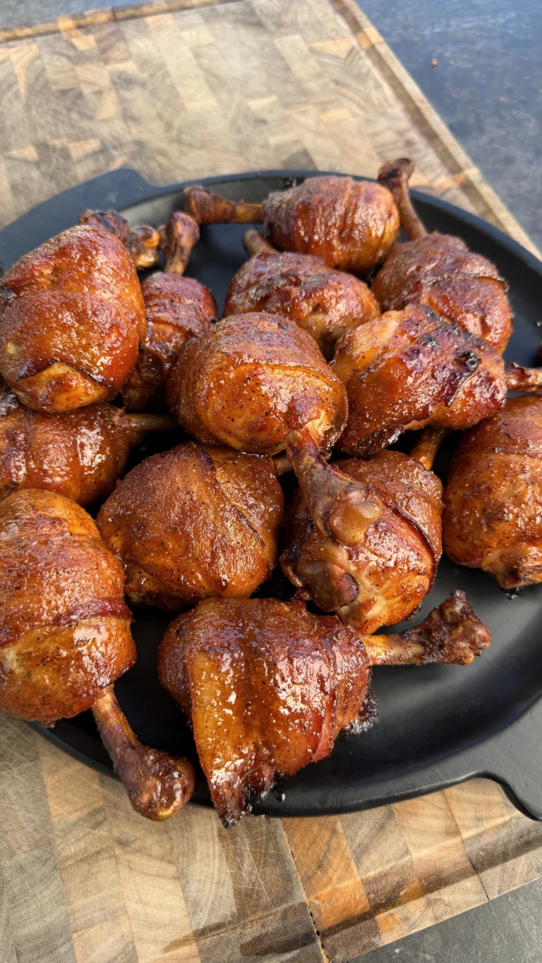 Honey Sriracha Bacon-Wrapped Chicken Lollipops