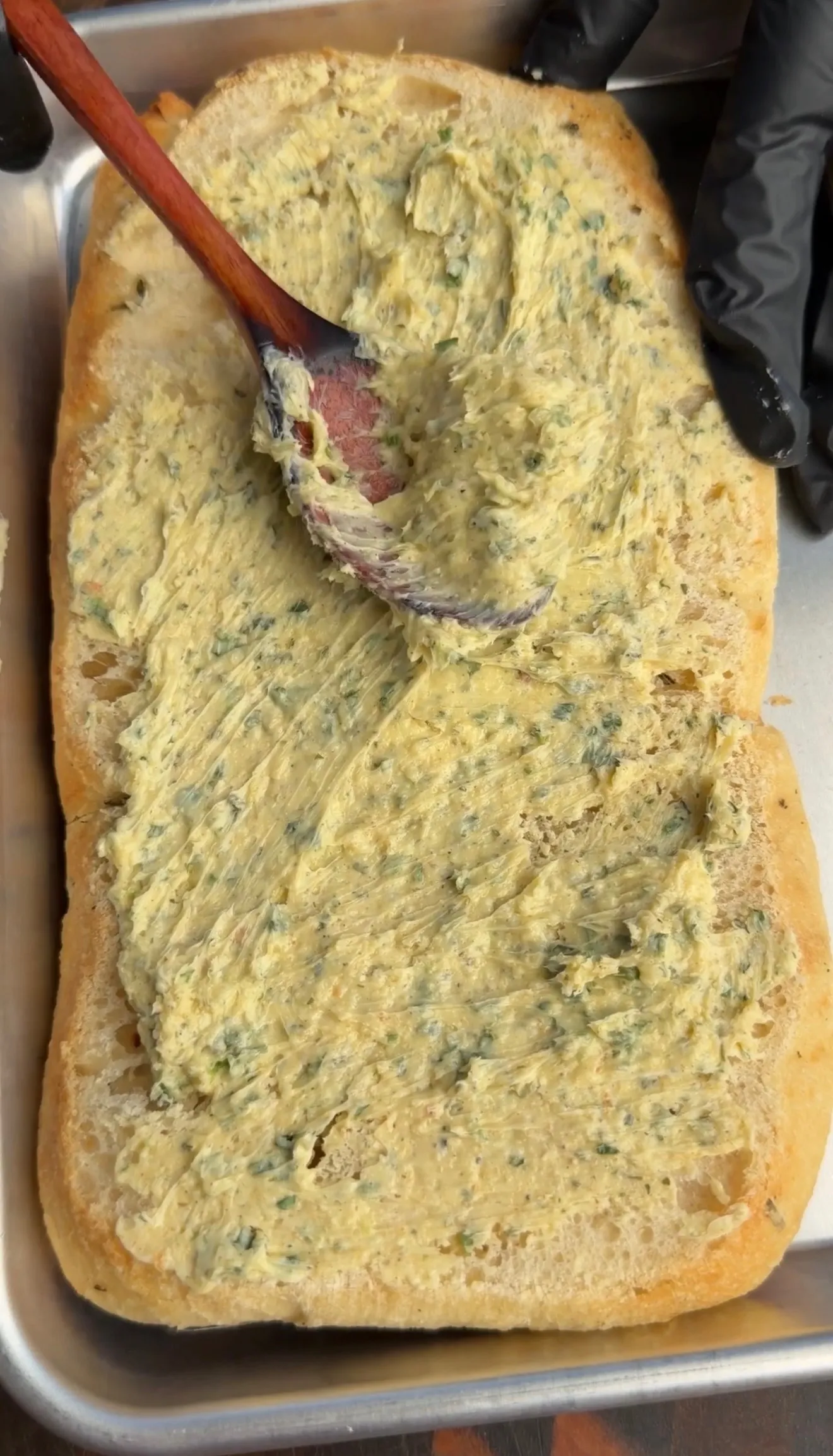 Buffalo chicken ranch butter flatbread spread