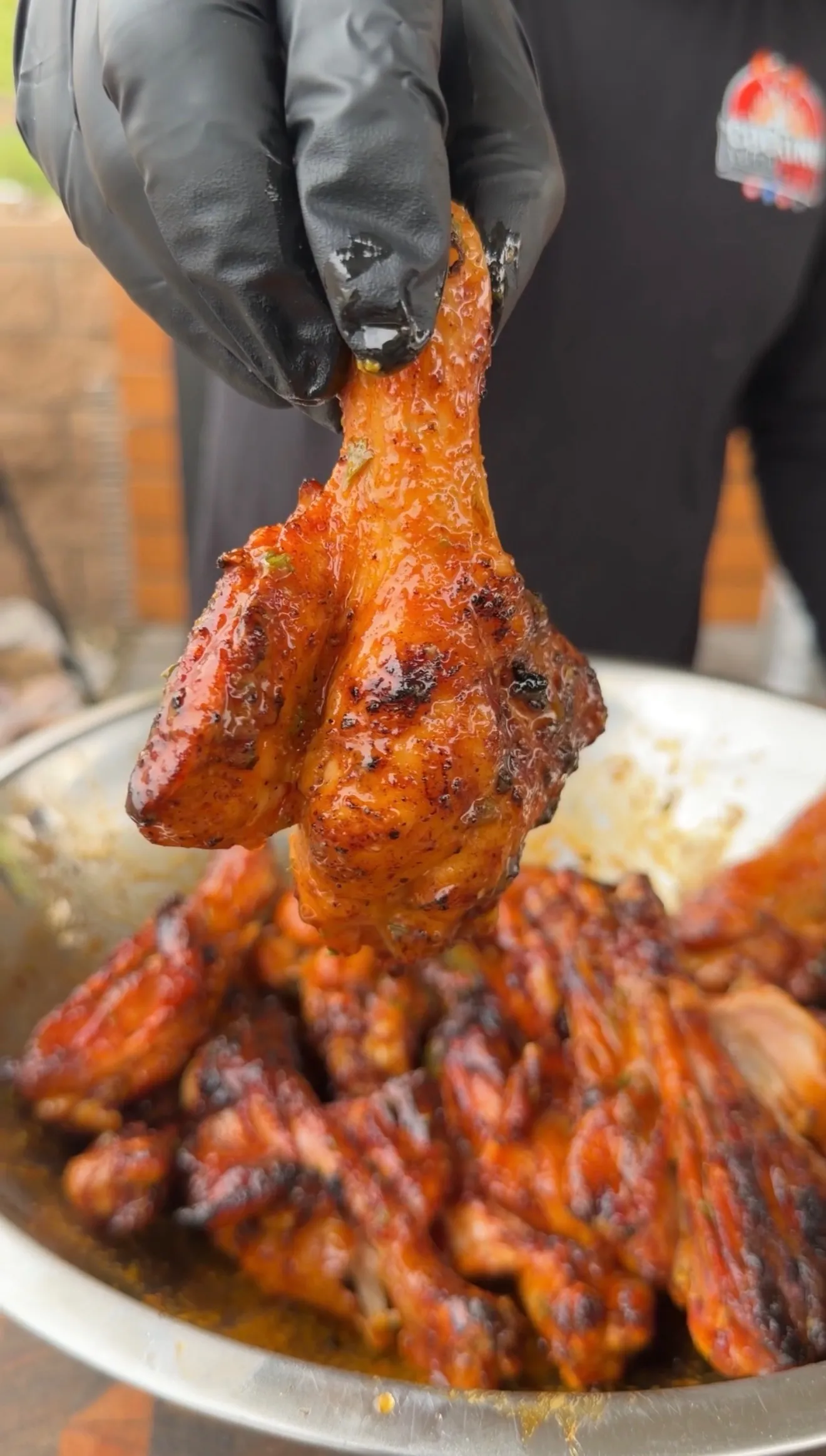 Glazed butter chili lime grilled chicken drumsticks tossed in spicy sauce